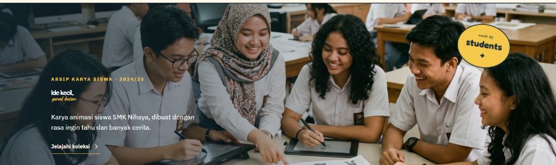 Siswa sedang membuat karya kreatif